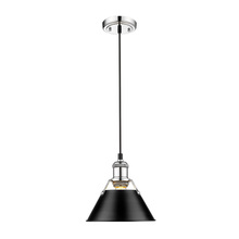  3306-S CH-BLK - Orwell 7.5" Wide Small Pendant in Chrome with Matte Black